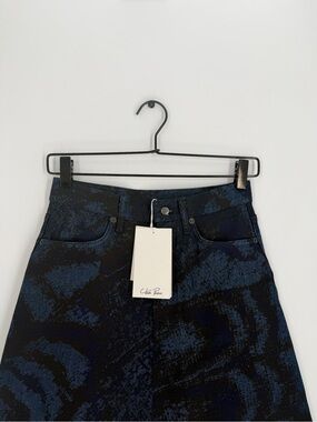 Cos x Chris Perani Jacquard Denim A-Line Butterfly Wing Motif Print Midi Skirt